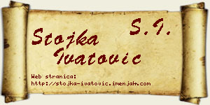 Stojka Ivatović vizit kartica